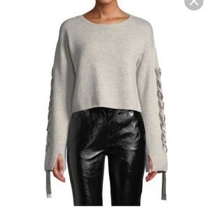 Sablyn Ruby lace-up cropped cashmere sweater,